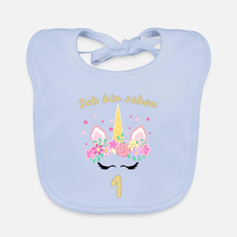 Ich bin schon 1- Einhorn Baby Bio-Lätzchen