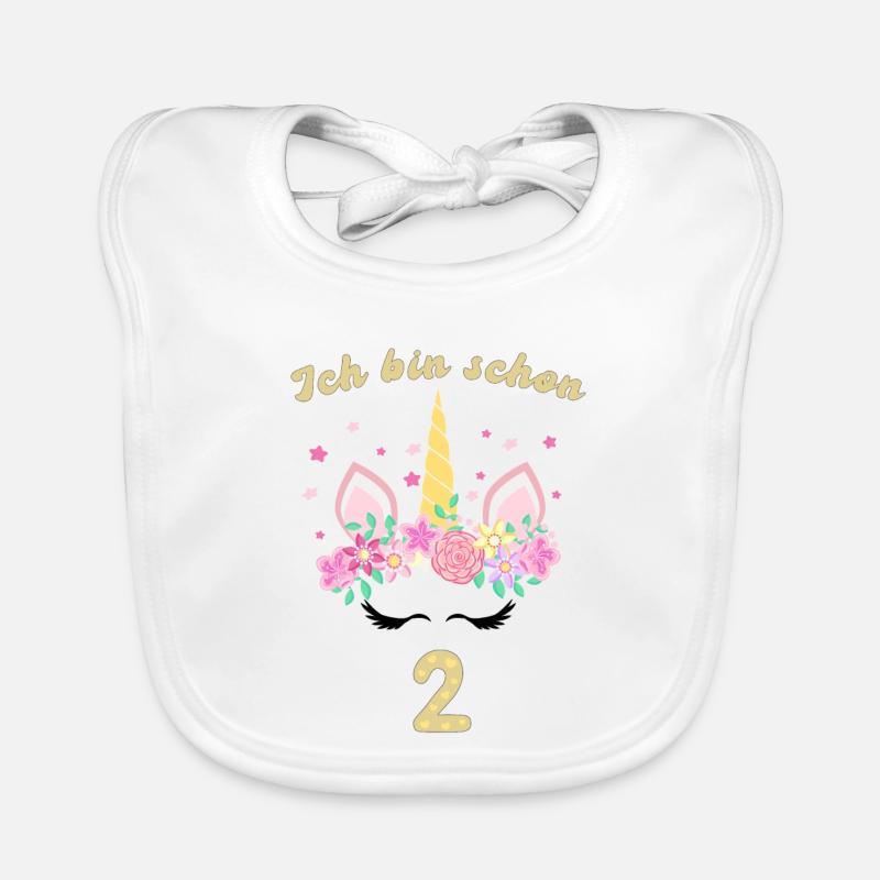 Ich bin schon 2 - Einhorn Baby Bio-Lätzchen