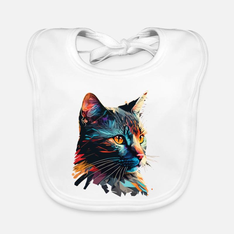 Bunte Katze Baby Bio-Lätzchen