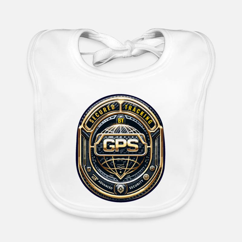 GPS Tracking Warning Stickers Organic Baby Bibs