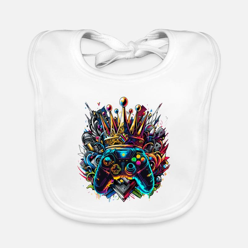 Royal Graffiti Gaming Controller Organic Baby Bibs