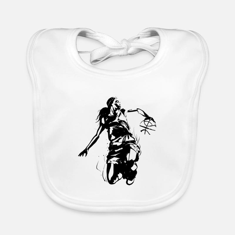 Basketball Player Graphic Organic Baby Bibs