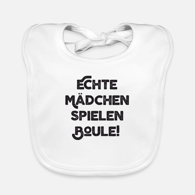 Echte Mädchen spielen Boule Bouler Boccia Spiel Baby Bio-Lätzchen