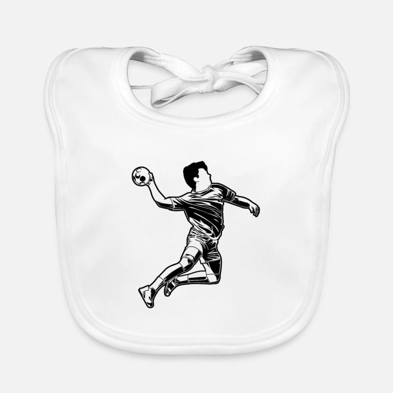 Handball Player Graphics Organic Baby Bibs
