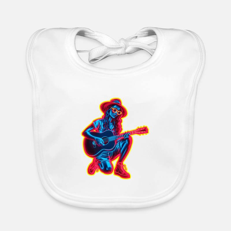 Guitariste rétro Bavoir bio Bébé