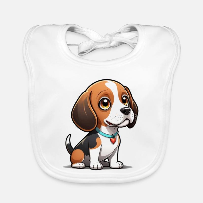 Chiot Beagle Heart Bavoir bio Bébé