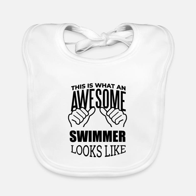 Schwimmer - Baby Bio-Lätzchen - Weiß