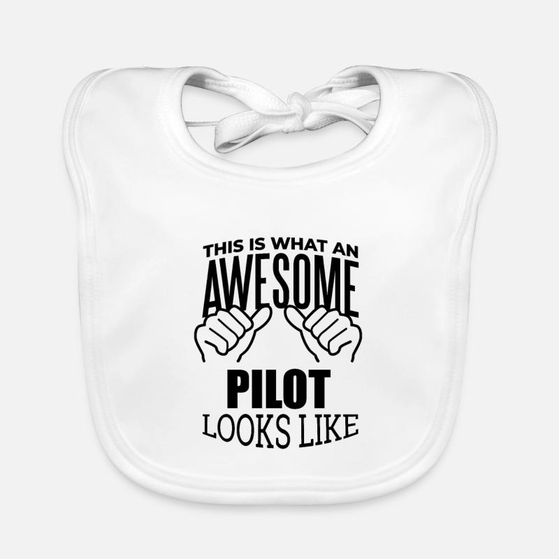 pilote - Bavoir bio Bébé - blanc