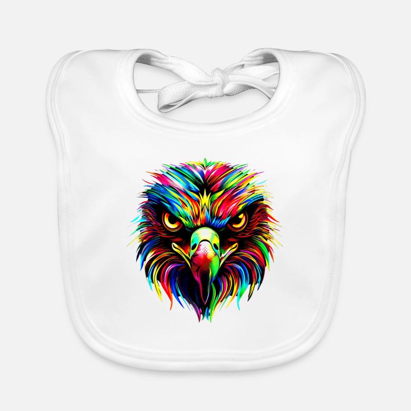 Eagle Pop Art Bright Colors Golden Eagle White-tailed Eagle Organic Baby Bibs