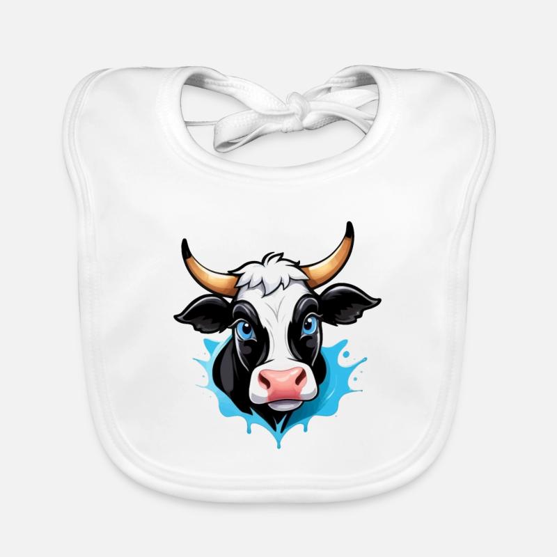 Kuh im Comic-Style Baby Bio-Lätzchen