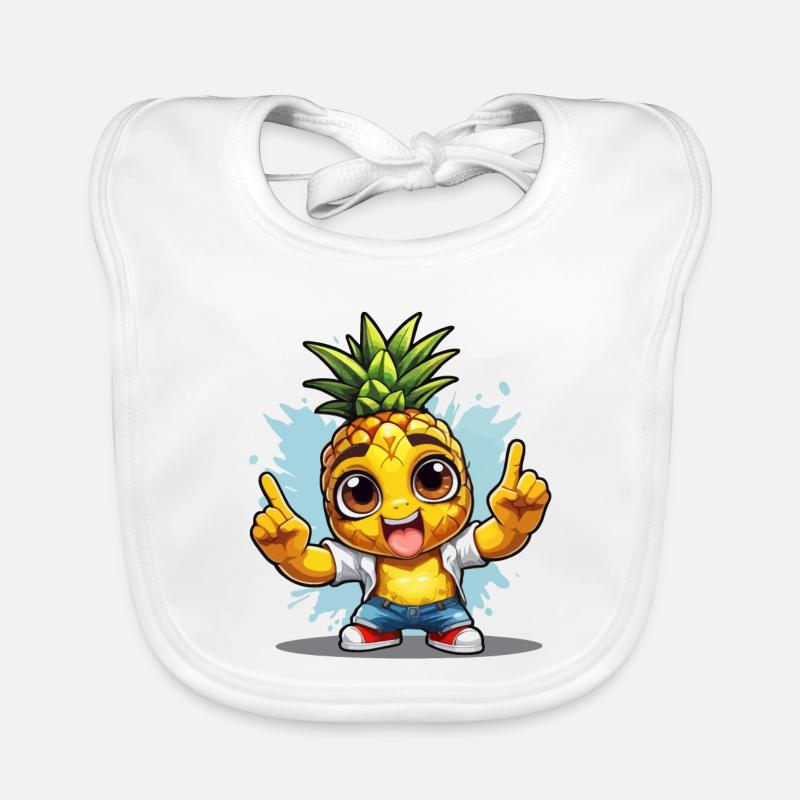 Ananas de bonne humeur Bavoir bio Bébé