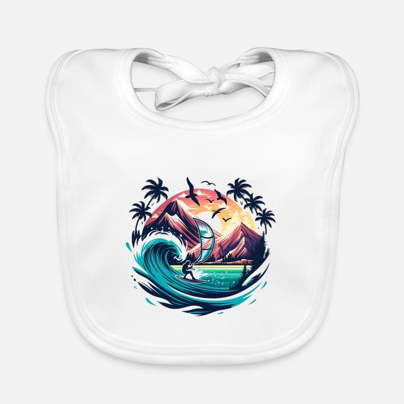 Sunset Surf Aventure Wing Foil Nature Lover Bavoir bio Bébé