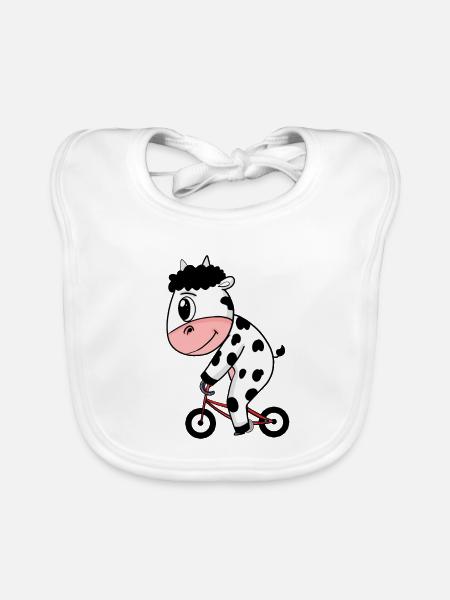 Kuh Fahrrad - Baby Bio-Lätzchen - Weiß