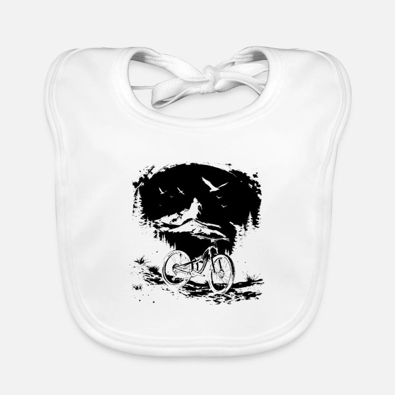 Mountain Biking Sketch Organic Baby Bibs