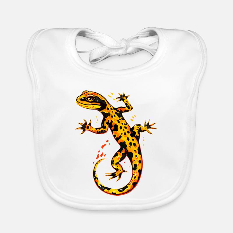 Salamander Molch Schwanzlurch Feuersalamander Baby Bio-Lätzchen