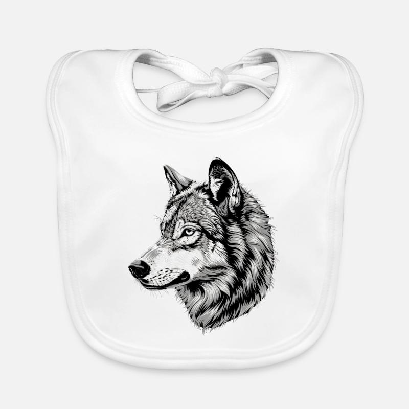 Wolf Motif Wolves Wolf Pack Gray Wolfhound Wolf Organic Baby Bibs