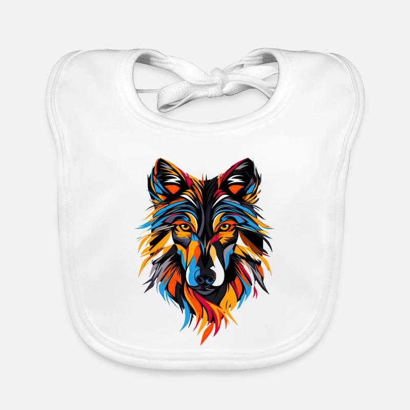 Wolf Motif Wolves Wolf Pack Gray Wolfhound Wolf Organic Baby Bibs