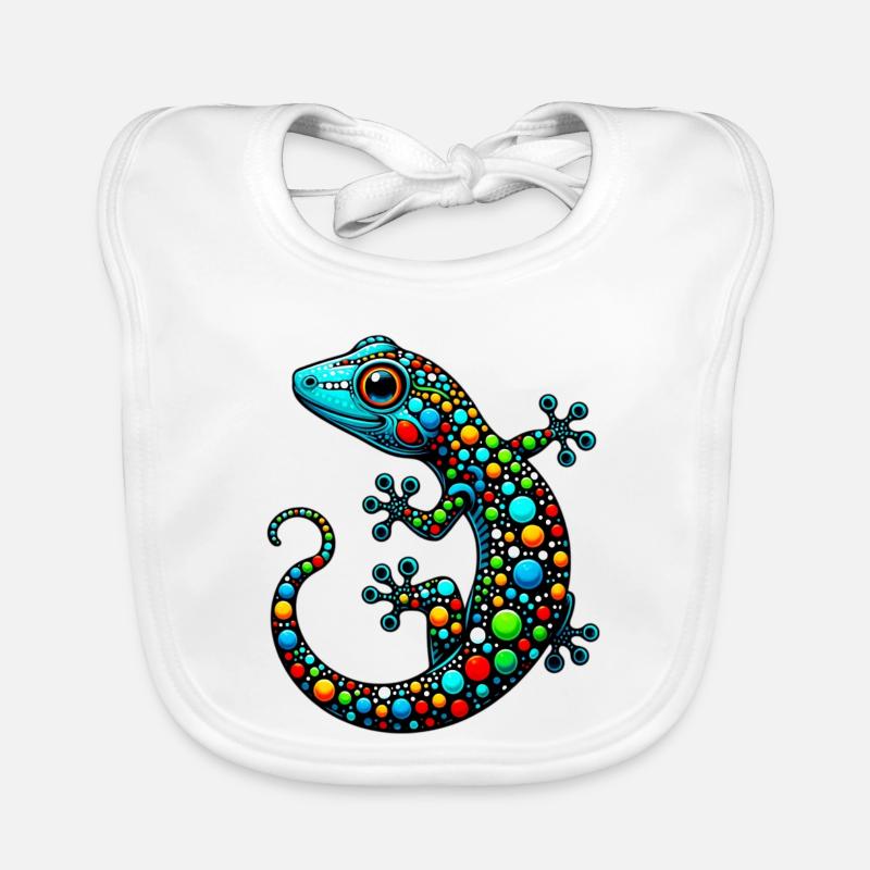 Gecko - Bavoir bio Bébé - blanc