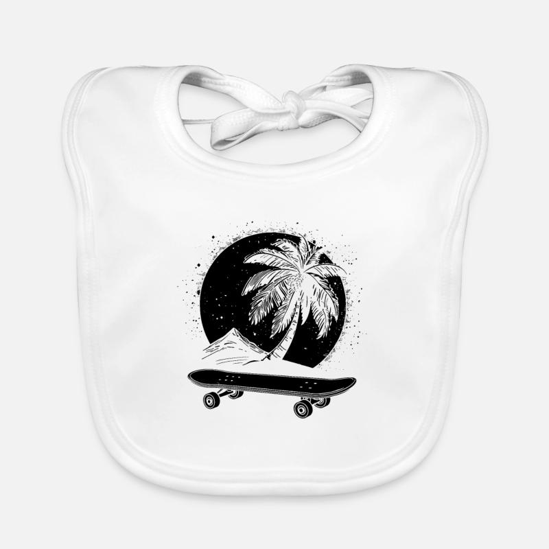 Skateboarding - Bavoir bio Bébé - blanc