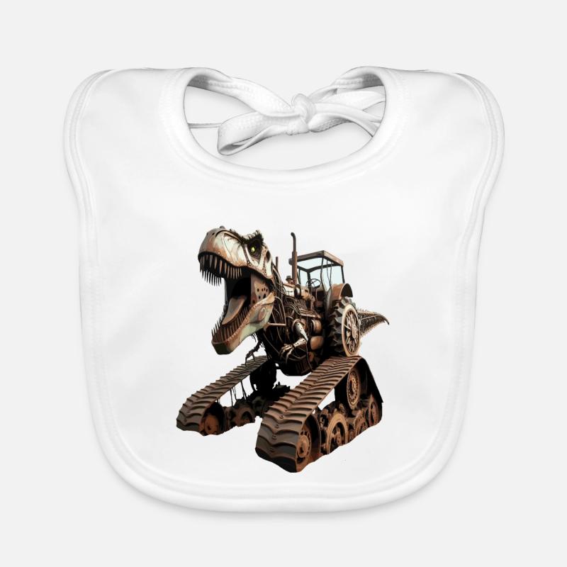 Dino Tractor Hybrid T- Rex Organic Baby Bibs