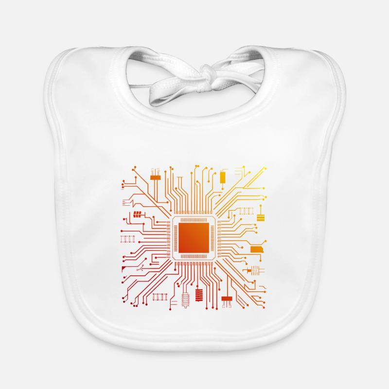 Carte mère d’ordinateur technique Micropuce abstraite Bavoir bio Bébé