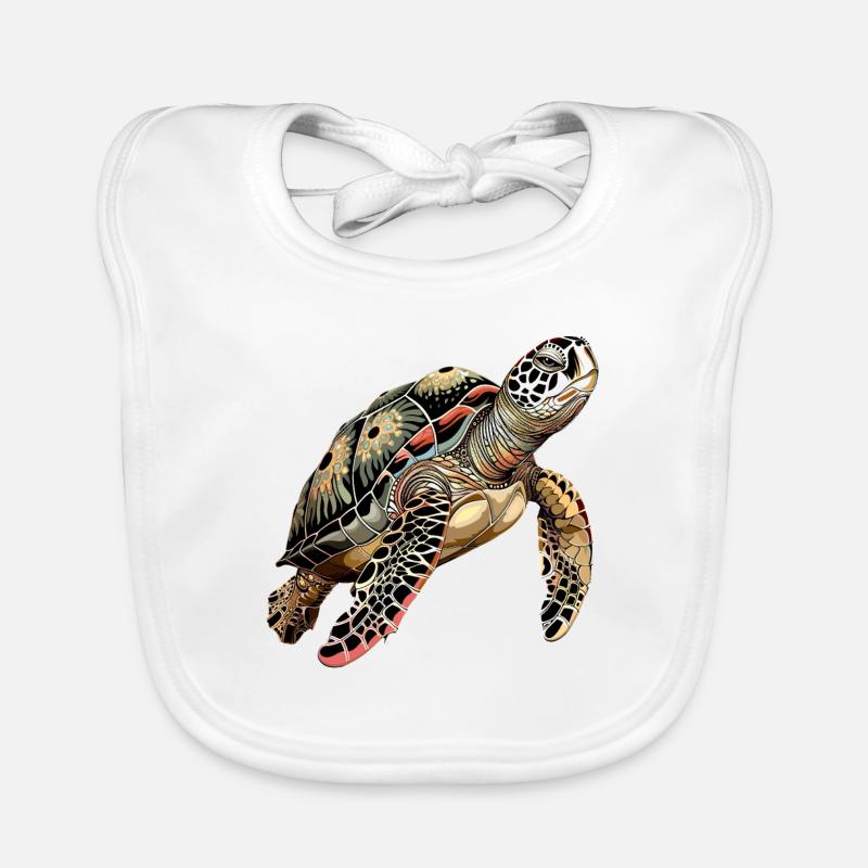 Turtle Reptile Lover Cute Turtles Organic Baby Bibs