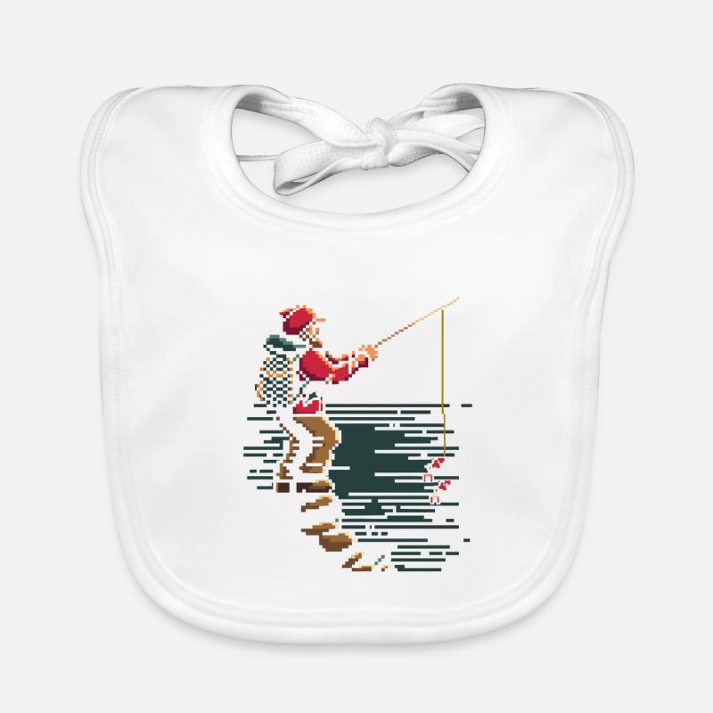 Graphique pixel de pêche Bavoir bio Bébé