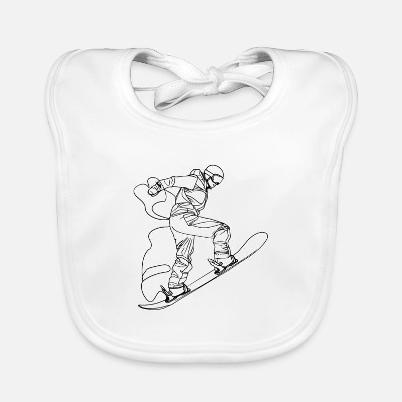 Dessin au trait du snowboarder Bavoir bio Bébé