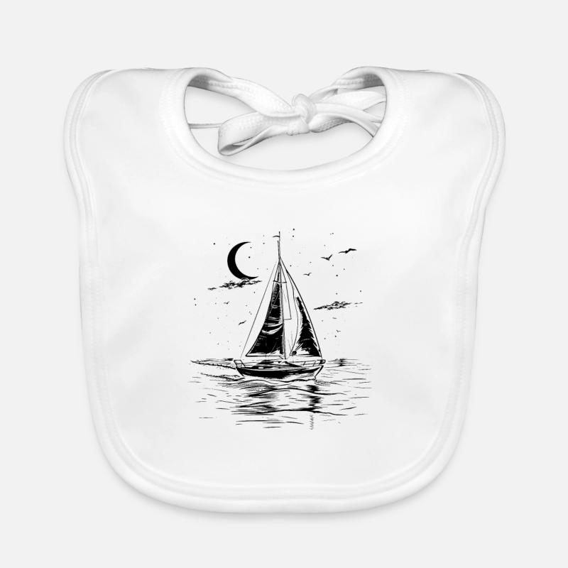 Sailing Sketch Organic Baby Bibs