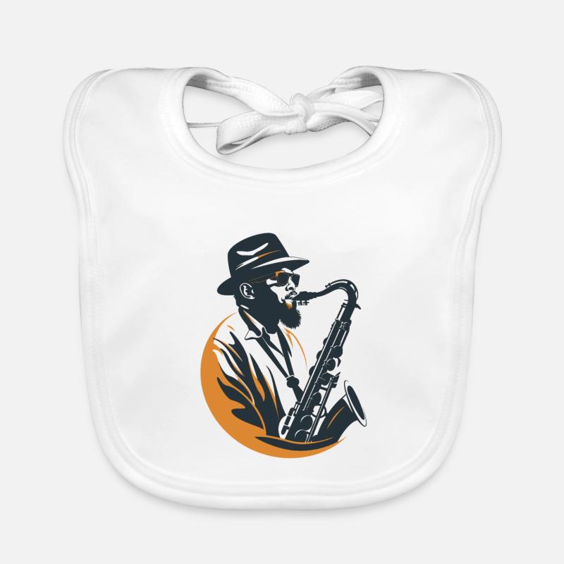 Graphisme Saxophoniste Bavoir bio Bébé