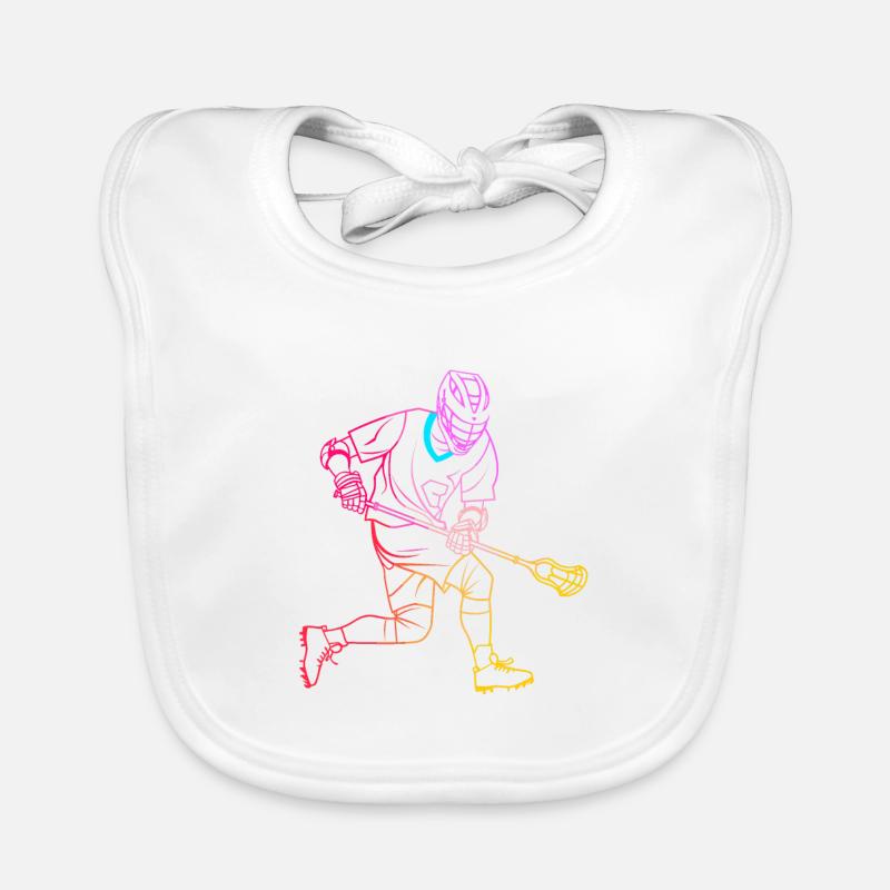 Lacrosse Player Drawing Organic Baby Bibs