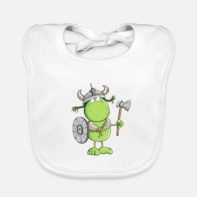 Lustiger Frosch Wikinger Baby Bio-Lätzchen