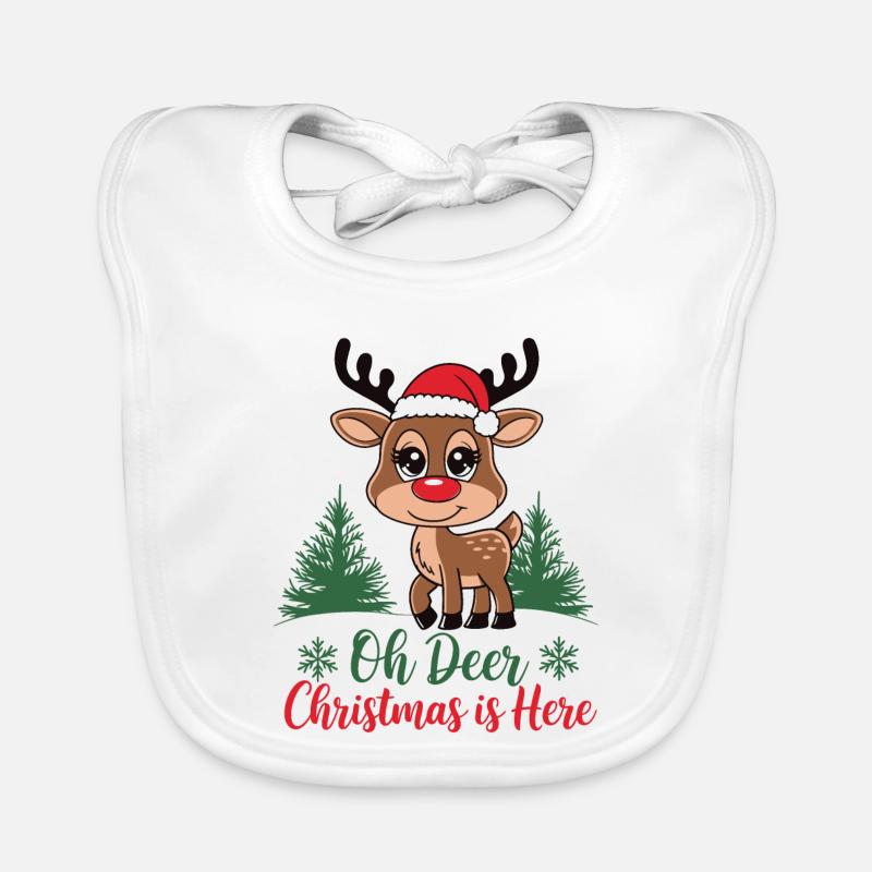 Oh Deer Christmas is Here Baby Bio-Lätzchen