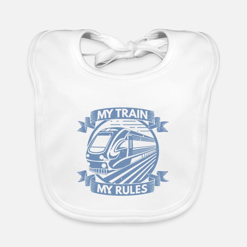 Train driver My train My rules Trainspotting Organic Baby Bibs