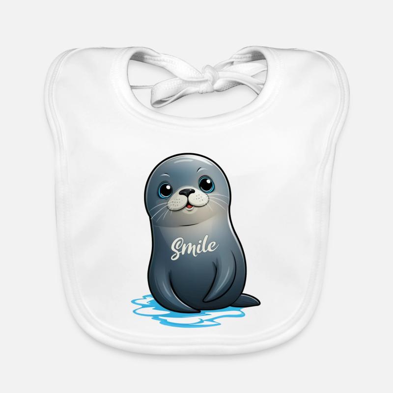 Cute seal Organic Baby Bibs