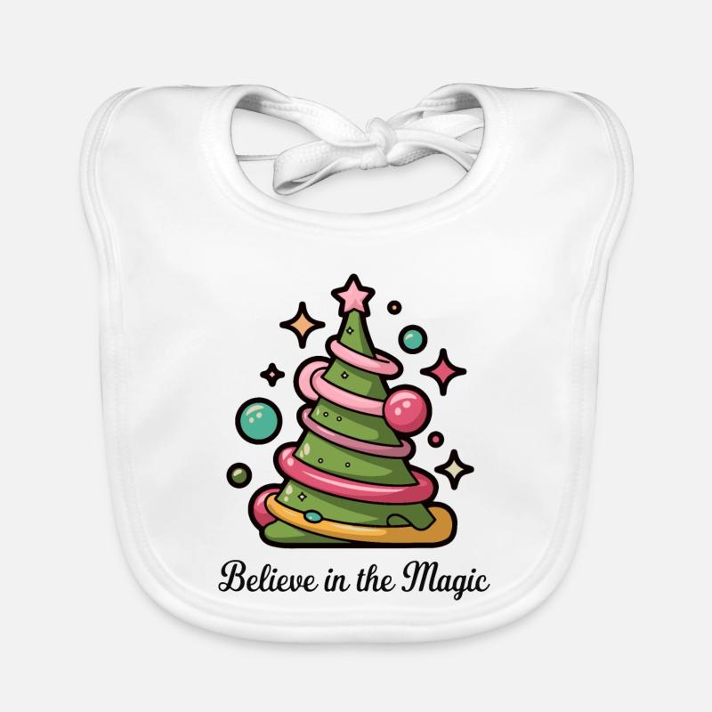 Believe in the Magic Christmas Tree Organic Baby Bibs