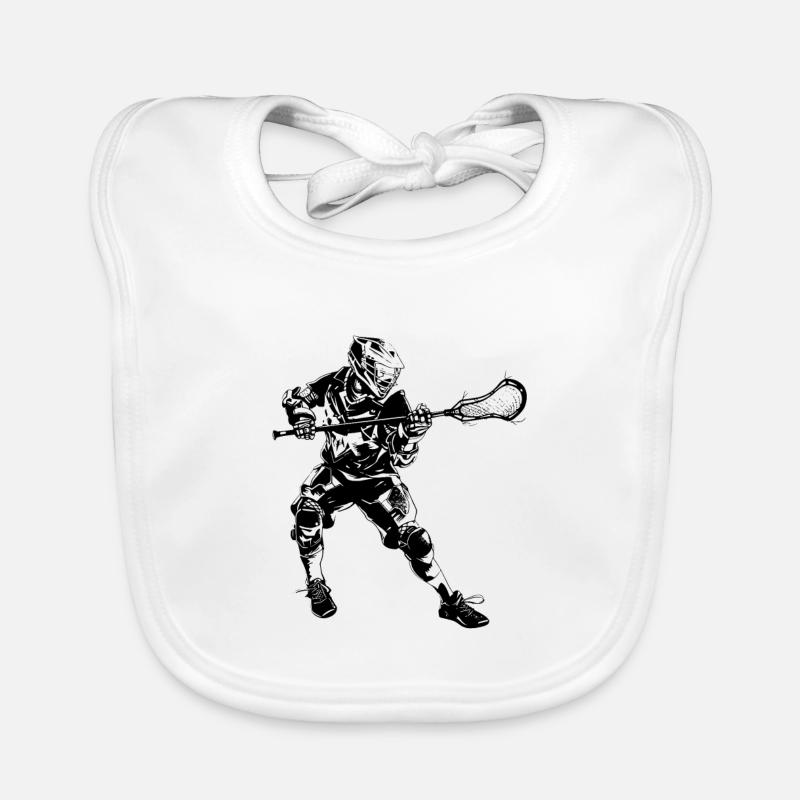 Lacrosse player Organic Baby Bibs