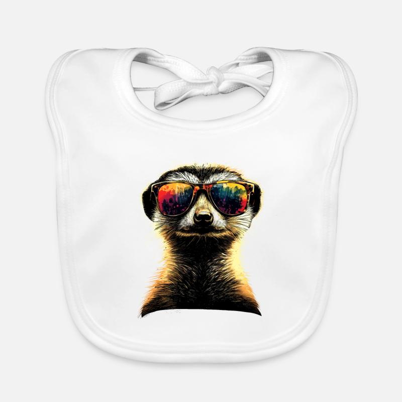 Lunettes de soleil suricate coloré mignon suricate Bavoir bio Bébé