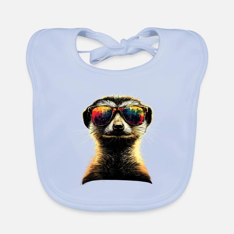 Lunettes de soleil suricate coloré mignon suricate Bavoir bio Bébé