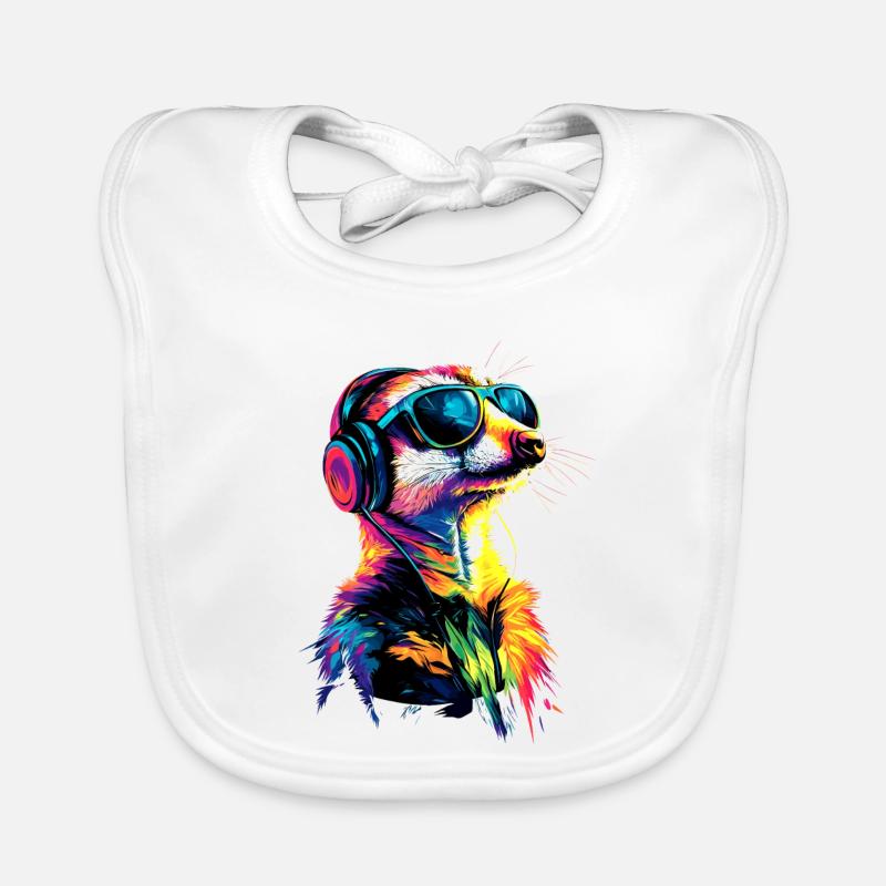 Erdmännchen Sonnenbrille Bunt Süßes Erdmännchen Baby Bio-Lätzchen