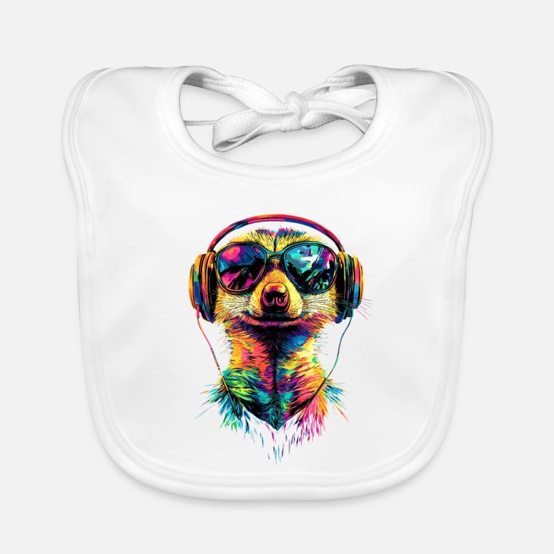 Lunettes de soleil suricate coloré mignon suricate Bavoir bio Bébé