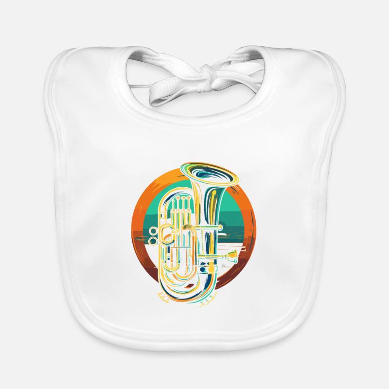 Tuba Illustration Baby Bio-Lätzchen