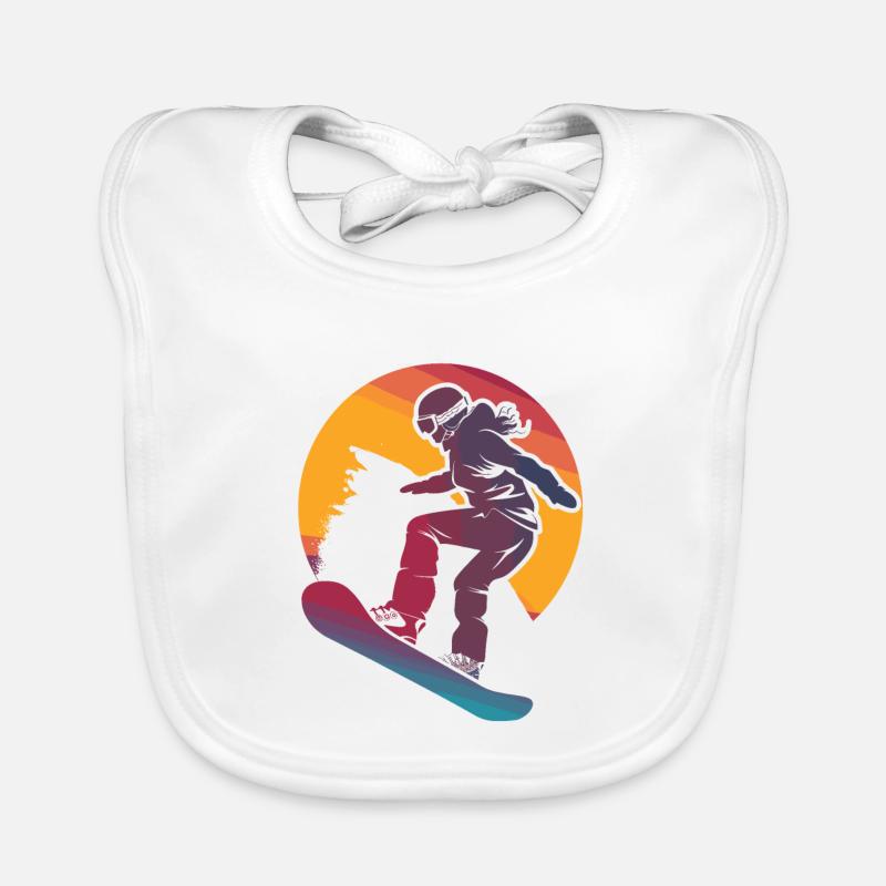 Snowboarding Mädchen Baby Bio-Lätzchen
