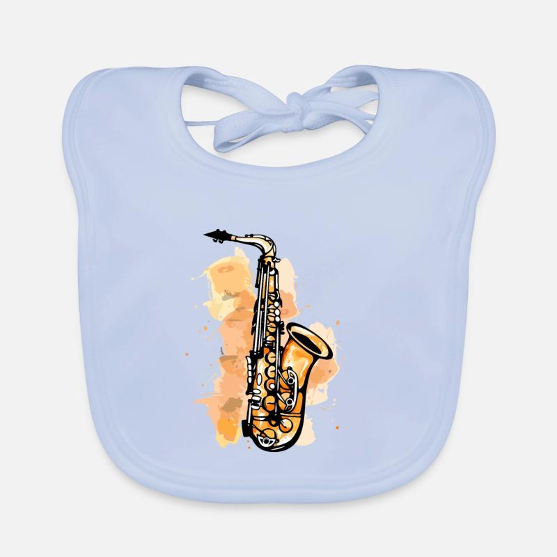 Saxophone Graphics Organic Baby Bibs