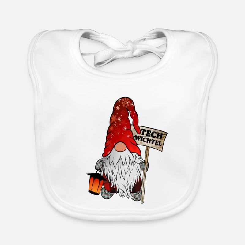 Tech Gnome – IT Christmas Gnome Organic Baby Bibs