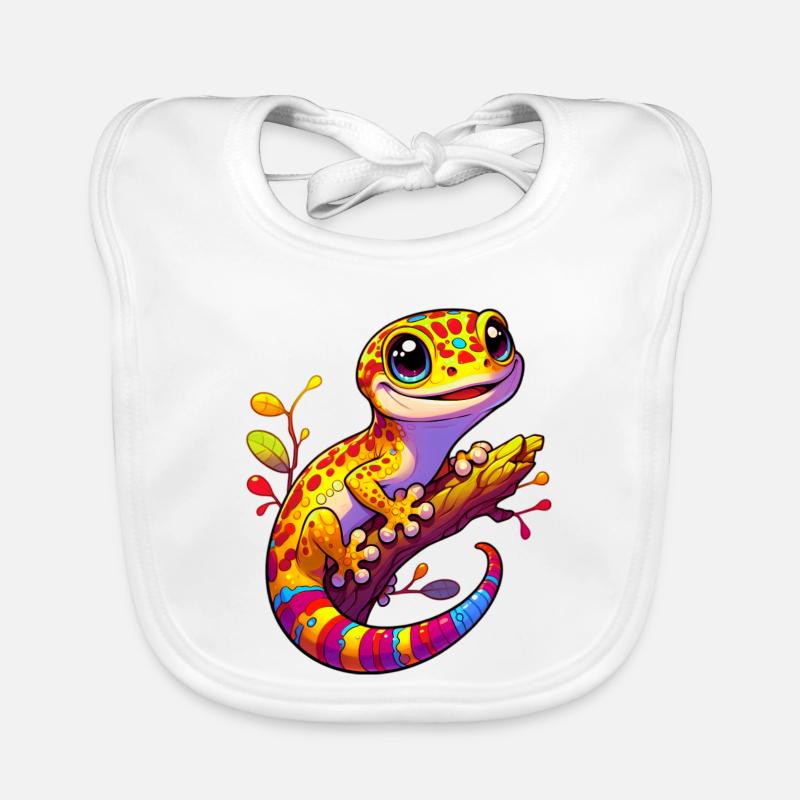 Gecko - Baby Bio-Lätzchen - Weiß