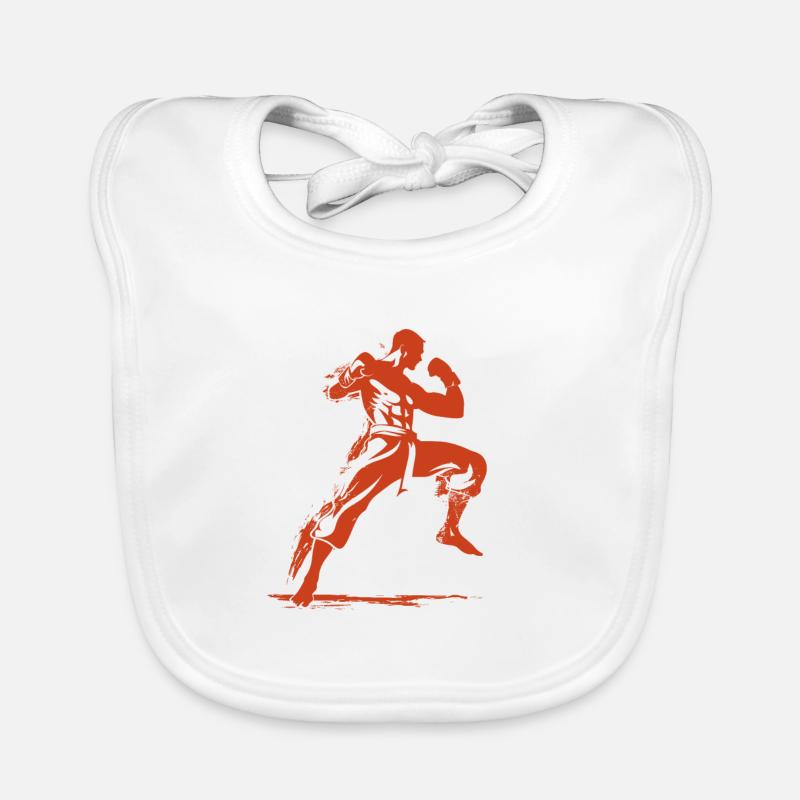 Oldschool Kickboxer Organic Baby Bibs