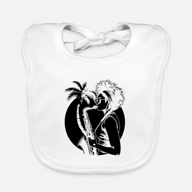 Saxophone player Organic Baby Bibs