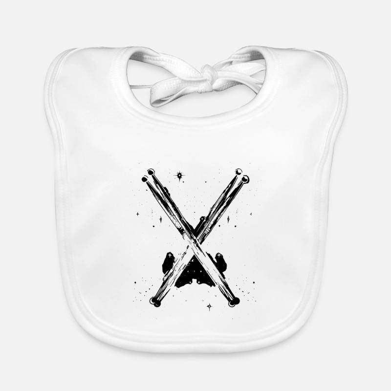 Drumsticks Sketch Organic Baby Bibs