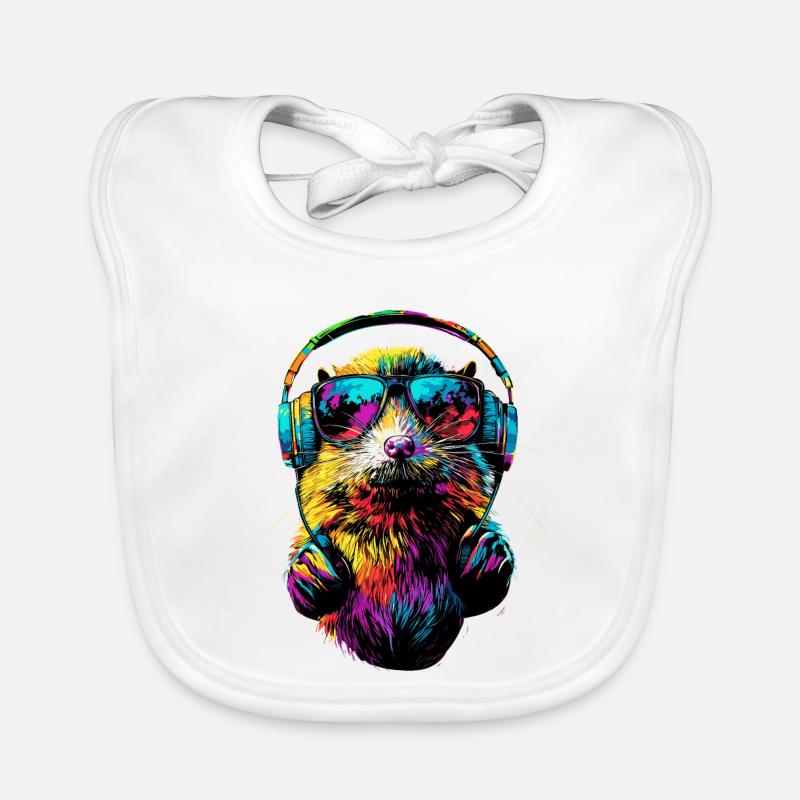 Mole with Sunglasses Love Cute Moles Organic Baby Bibs